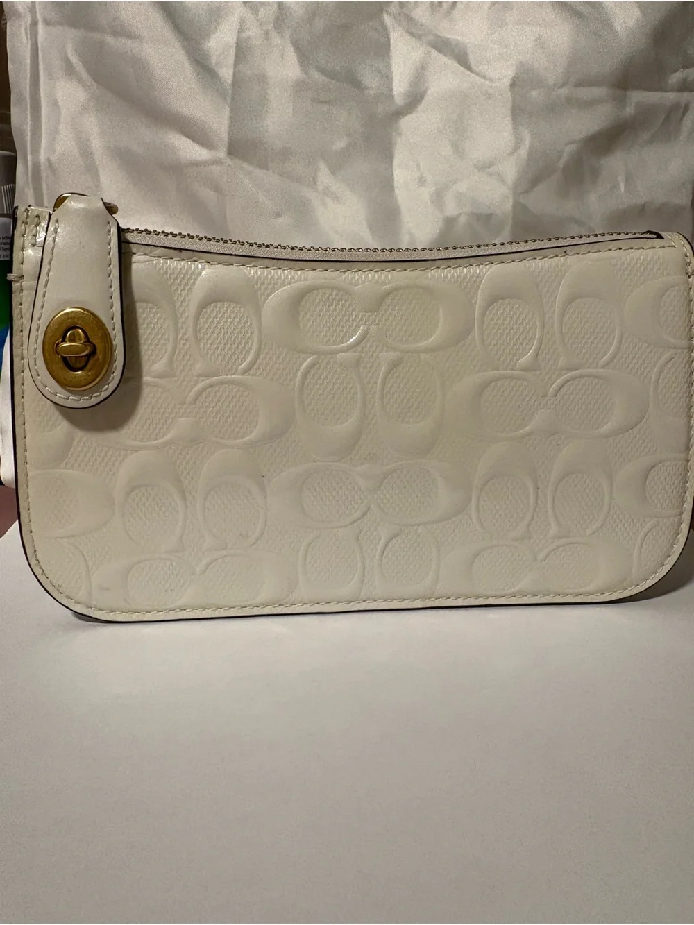 Coach White Embossed Penn Bag
